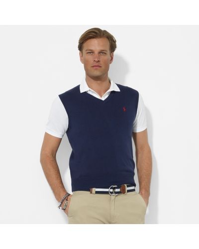 polo shirt with sweater vest