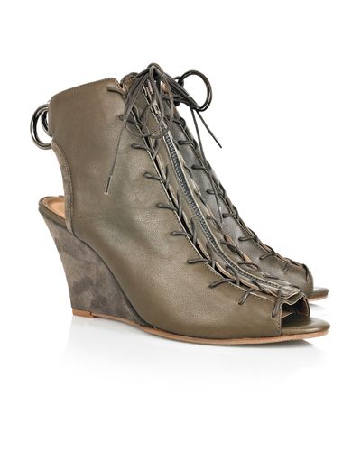 olive green peep toe boots
