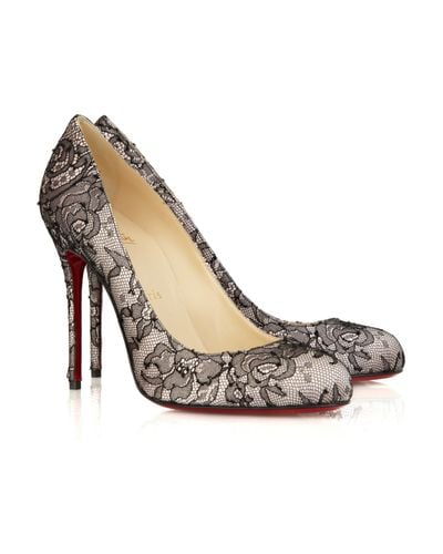 Christian Louboutin Fifi 100 Satin and Lace Pump in Pink - Lyst