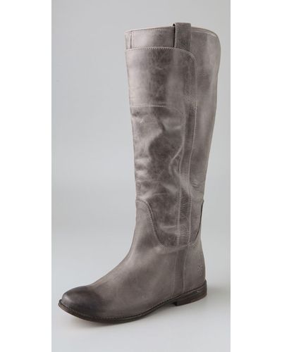 Frye Paige Tall Riding Boots in Grey (Gray) - Lyst