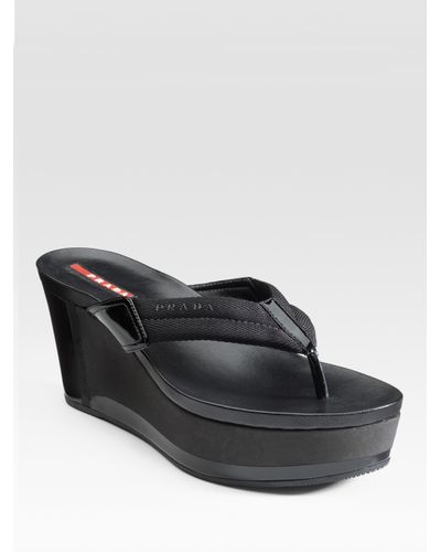 black platform thong sandals