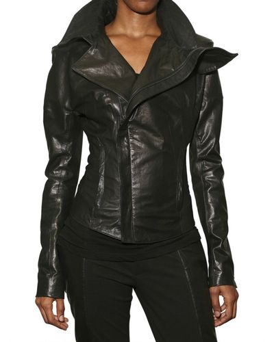 Lyst - Todd Lynn Puff Sleeve Leather Jacket in Black