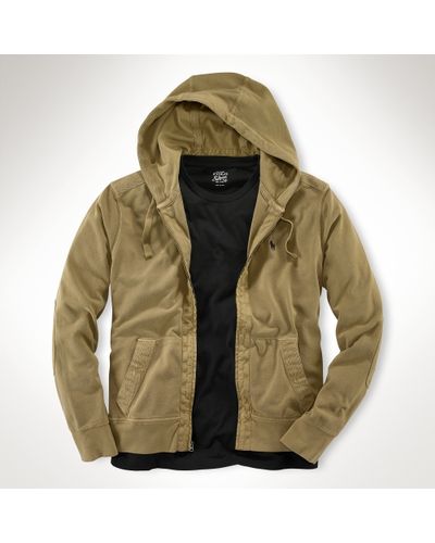 tan polo hoodie