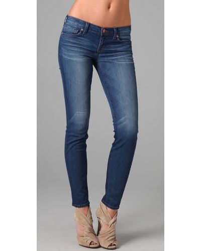J Brand Low Rise Skinny Jeans in Blue - Lyst