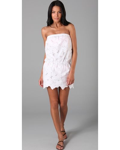shoshanna white eyelet dress
