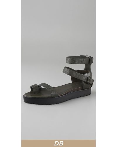 Alexander Wang Shalom Flat Sandals in Black - Lyst