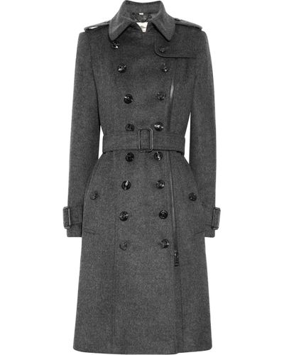 Burberry Wool and Cashmere-blend Trench Coat in Gray - Lyst