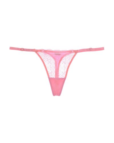 Calvin Klein Sheer Pretty Lace Thong in Pink | Lyst