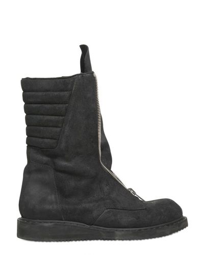 Rick Owens Mohawk Crust Zipped Low Boots in Black for Men - Lyst