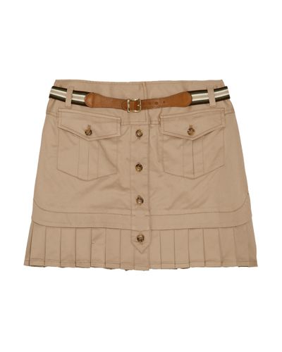 Dolce & Gabbana Tan Belted Pleat Cargo Skirt in Brown - Lyst