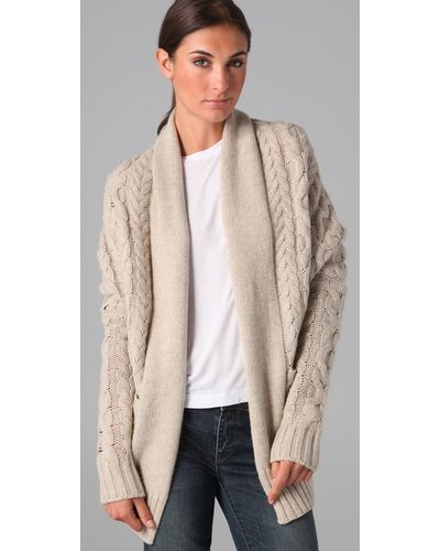 vince open cable cardigan