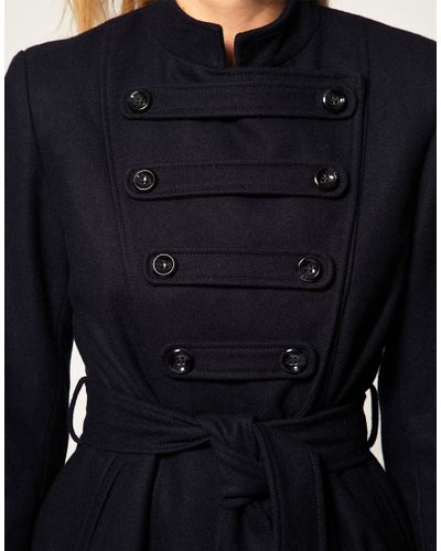 ASOS Collection Asos Petite Exclusive Military Coat in Navy (Blue) - Lyst