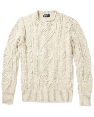 Polo Ralph Lauren Aran Sweater in Natural for Men | Lyst