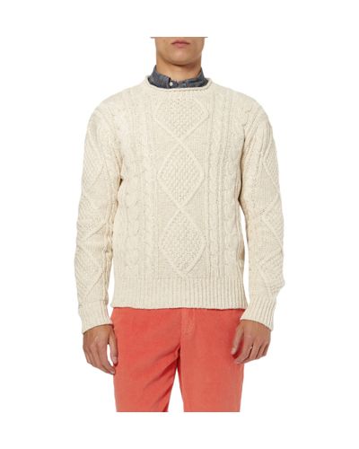 Polo Ralph Lauren Aran Sweater in Natural for Men - Lyst