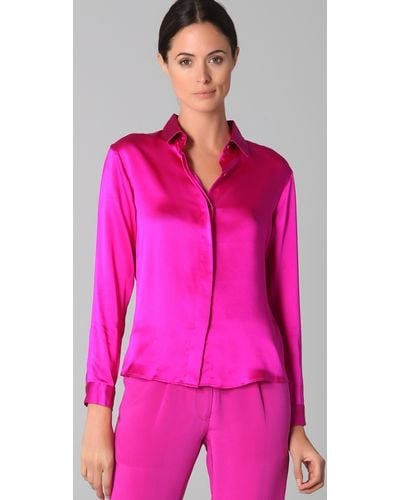 Fuchsia satin blouse clearance