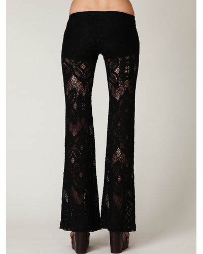 Free People Lace Bell Bottom in Black - Lyst