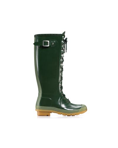 hunter green gloss boots