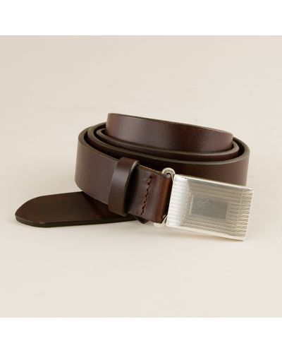 J.Crew Classic Leather Plaque Belt - Brown
