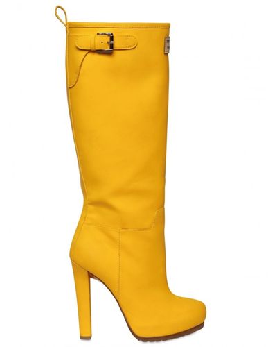 DSquared² 120mm Wellington Leather Boots in Yellow - Lyst