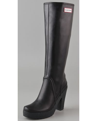 rubber boots high heels