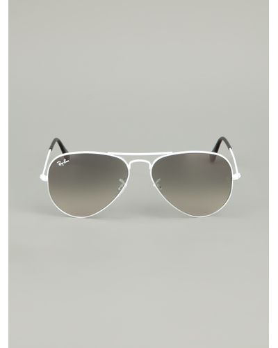 Ray-Ban Aviator Sunglasses in White - Lyst
