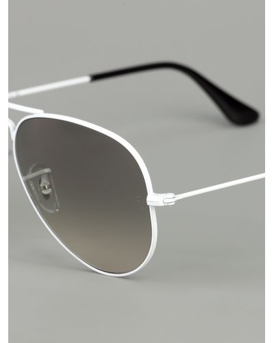 ray ban white aviator sunglasses