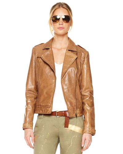 camel colored leather jacket womens