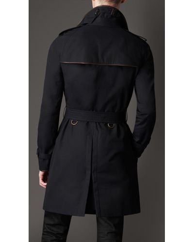 Burberry Leather Trim Trench Coat In, Burberry Long Leather Trench Coat Mens