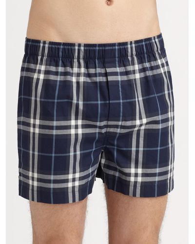 Burberry Classic Check Boxers, 3-pack in Navy (Blue) for Men | Lyst