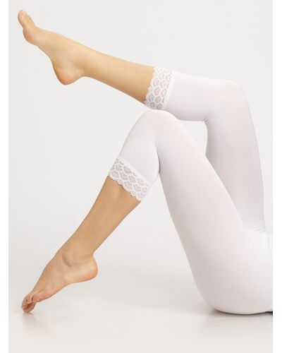 Wolford Peacock Lace Capri Leggings in Black (White) - Lyst