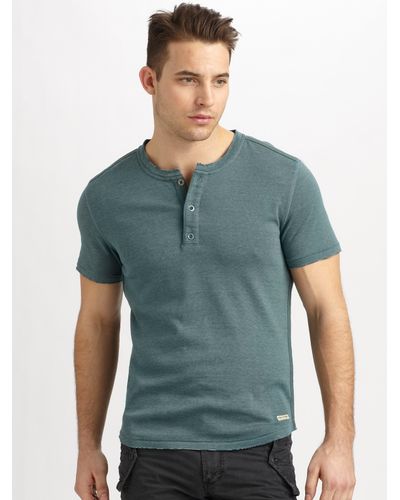 ribbed henley short sleeve