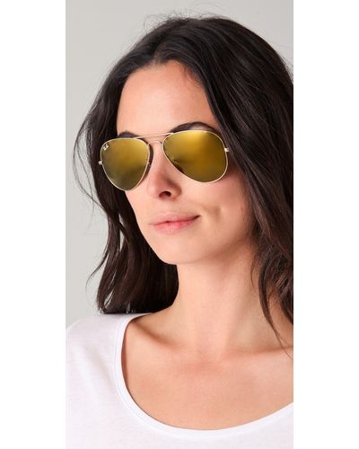 mirrored ray bans aviator