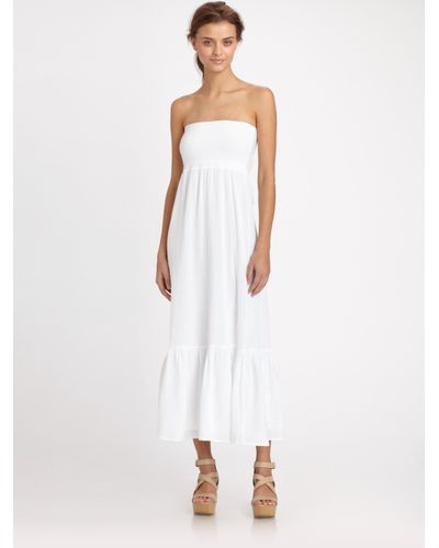 white tube long dress