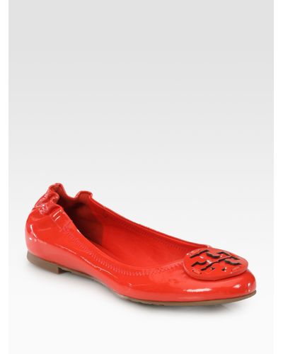 tory burch reva patent leather flats