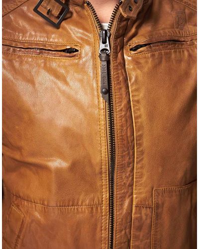 G-Star RAW Gstar Brando Leather Jacket in Brown for Men - Lyst