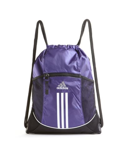 purple adidas drawstring bag