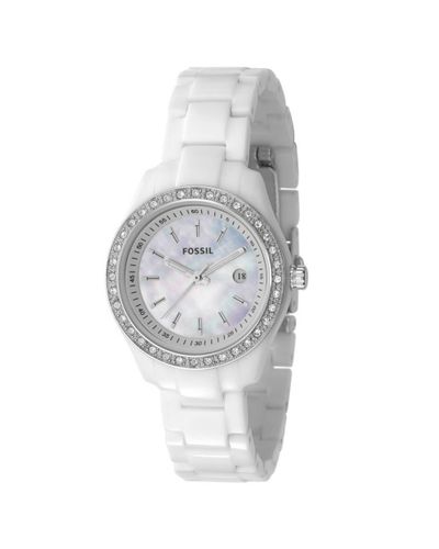 Fossil Women'S Mini Stella White Resin Bracelet Watch 30Mm Es2437 - Lyst