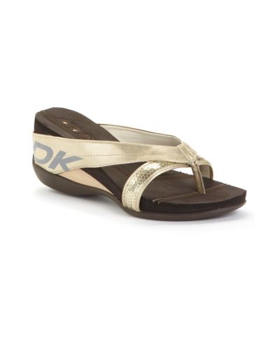 dkny gold sandals