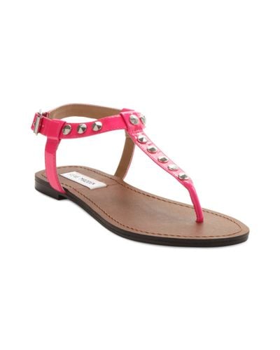 Steve Madden Virrtue Flat Sandals in Neon Pink (Pink) - Lyst