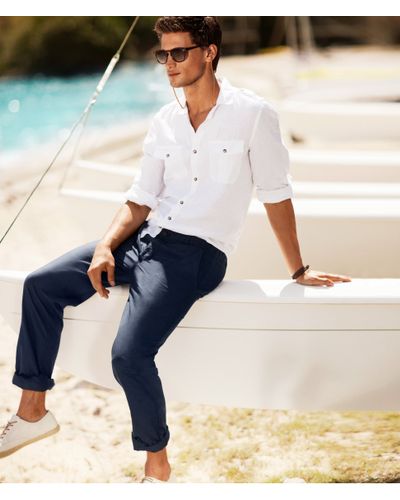 H\u0026M Chinos in Navy (Blue) for Men - Lyst