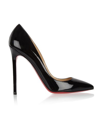 christian louboutin black pigalle pointed toe leather pumps