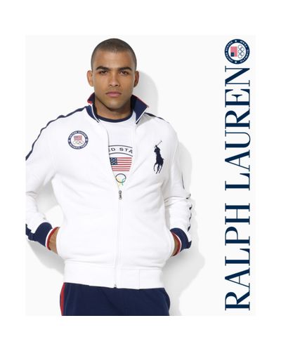 Ralph Lauren Big and Tall Team USA Olympic Fullzip Stretch Mesh Jacket in  White for Men - Lyst