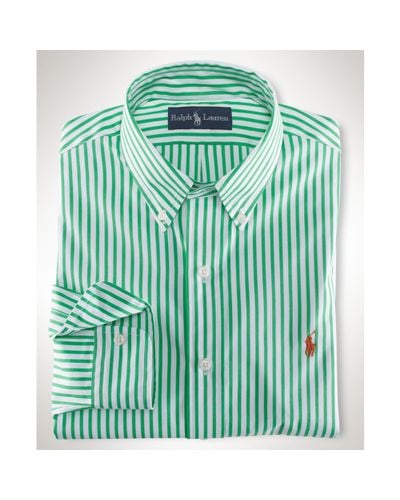 green and white striped shirt 
