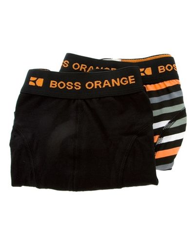 BOSS Orange Two Pack Boxer Shorts in Black for Men