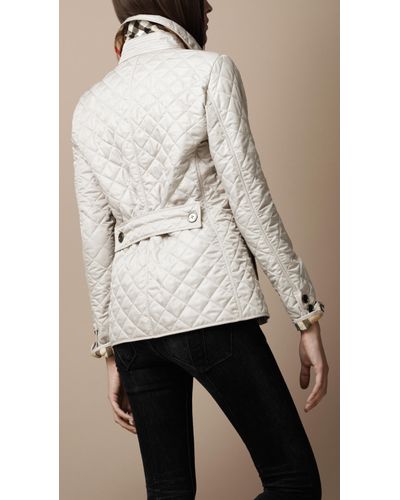burberry white quilted jacket