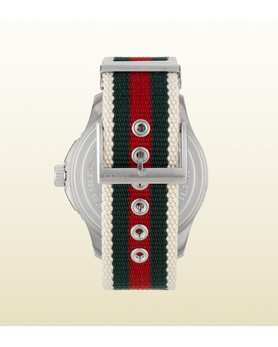 Gucci G-timeless Sport Extra Large Stainless Steel And Web Watch in Green  for Men | Lyst