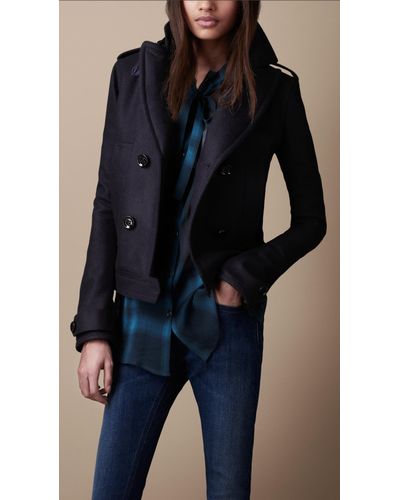 cropped wool peacoat