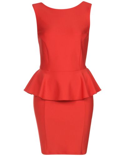 TOPSHOP Peplum Scuba Pencil Dress in Red - Lyst
