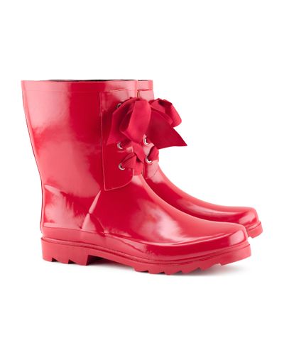 H&M Wellingtons in Red - Lyst
