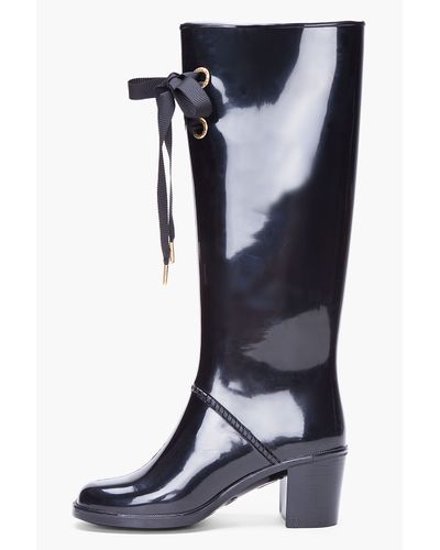 Marc By Marc Jacobs Black High Heeled Rain Boots - Lyst